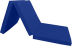 D&D Futon Furniture Trifold Foam Beds, Floor Tri-Fold Bed, Foldable Shikibuton Mattress Cushion Topper Mat for Space Saving Sleepover 3x27x75 in, Royal Blue