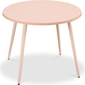Best Choice Products Round 35.5in Dining Table for 4 w/Sturdy Wood Finish Steel Legs, Mid Century Modern, Space-Saving, Small Space Circle Dinette for Home, Kitchen, Apartment - Pink