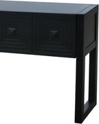 55 Inch Console Table with Geometric Carved Front | Pine wood and MDF build, 54.9 in sofa table, geometric carved front, soft-close storage, for entryway, living room, hallway