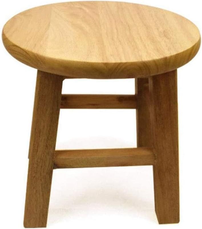 Footstool, Wooden Small Wooden Stools - and Fashionable Footstools, Compact and Lightweight Non-Slip Stools, Small Round Stools