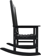 THOEOE Outdoor Rocking Chairs, Oversized Patio Rocking Chair | HDPE Outdoor Rockers for Front Porch, Patio, Backyard, Balcony and Garden. All-Weather High Back Design, Black