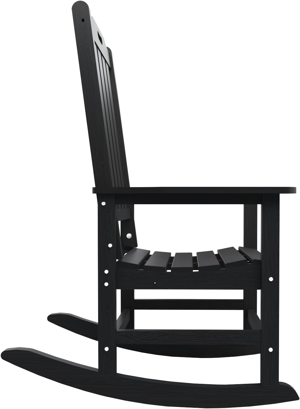THOEOE Outdoor Rocking Chairs, Oversized Patio Rocking Chair | HDPE Outdoor Rockers for Front Porch, Patio, Backyard, Balcony and Garden. All-Weather High Back Design, Black