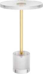 Studio 55D Callie 14" Wide Gold and Clear Acrylic Round Side Table