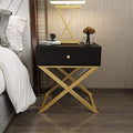 Telephone Table, Bedside Table with 1 Drawer Storage Rack Living Room Sofa Side Table Telephone Table L40W41.5H59CM(Color:Black)