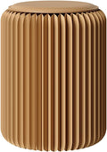 17 Inch Folding Stool 660lb Foldable Paper Stool, Eco-Friendly Kraft Paper Honeycomb Design Home Furniture Modern, Foldable to 1.2 Inch Round Foot Stool for Living Dining Room (Brown)