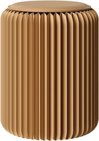 17 Inch Folding Stool 660lb Foldable Paper Stool, Eco-Friendly Kraft Paper Honeycomb Design Home Furniture Modern, Foldable to 1.2 Inch Round Foot Stool for Living Dining Room (Brown)