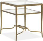 Magnussen Home Lorena Burnished Brass Rectangular End Table