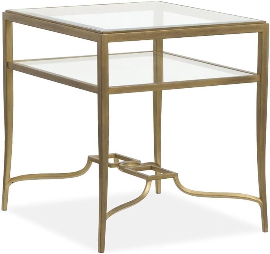 Magnussen Home Lorena Burnished Brass Rectangular End Table