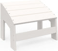 Crystal Harbor Outdoor Footstool, White – Recycled HDPE All-Weather Ottoman for Adirondack Chairs