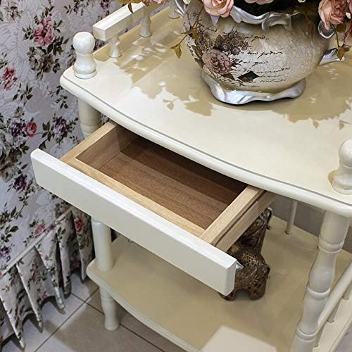Telephone Table, European-Style Living Room Solid Wood Telephone Stand,Small Square Coffee Table,Sofa Side Table with Drawers,Side Table (Color:Stainless Steel)