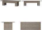 MOUMON 118 inch Kitchen Dining Table for 8-10, Wood Rectangular Kitchen Table, Large Long Dining Table with Wooden Frame, No Chairs, for Dining Room Grey (118.1”W x 47.2”D x 29.5”H)