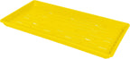 SUNPACK 10" x 20" Heavy Duty Shallow Plastic Seed Starting Tray, Yellow, 1" (Pack of 10) - Lined with Drainage Holes for Excess Water and Aeration, Ideal for Greenhouses or Indoor Gardening
