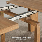 Transformer Table Solid Wood Extendable Dining Table, Natural | Seats 2-12, Expandable Dining Room Table, Space-Saving Furniture, Kitchen and Dining Room Furniture, Table + Bench