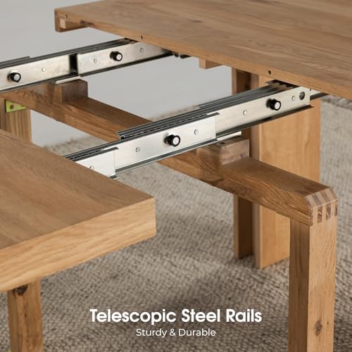Transformer Table Solid Wood Extendable Dining Table, Natural | Seats 2-12, Expandable Dining Room Table, Space-Saving Furniture, Kitchen and Dining Room Furniture, Table + Bench