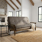 Kodiak Furniture Tucson Full Size Futon Set in Rustic Walnut Finish, Suede Gray