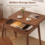 Solid Wood Small Dining Table for 2-6, 23.6"L-47.2"L Expandable Kitchen Table, Designed for Small Spaces, Easy Assembly, Suitable for Kitchen, Dining Room, Living Room, Apartment (Walnut)