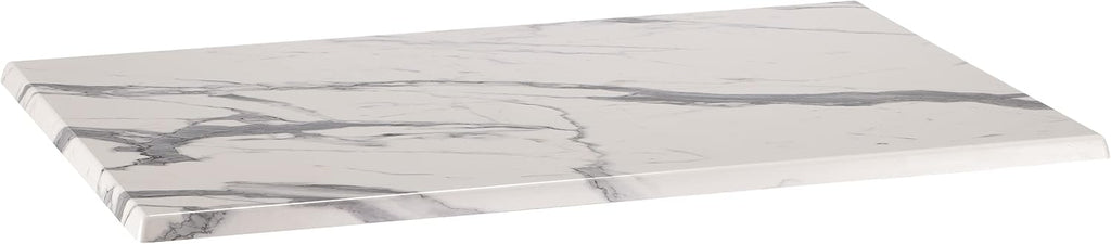 HBS 30" x 48" White Marble, Indoor/Outdoor All-Season EnduroTop Table Top