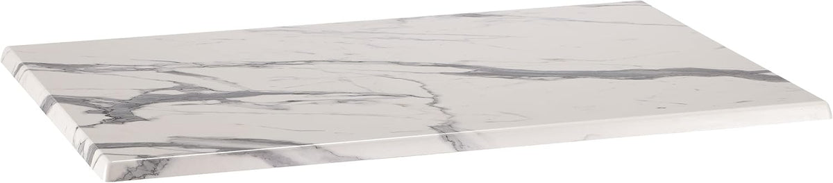 HBS 30" x 48" White Marble, Indoor/Outdoor All-Season EnduroTop Table Top