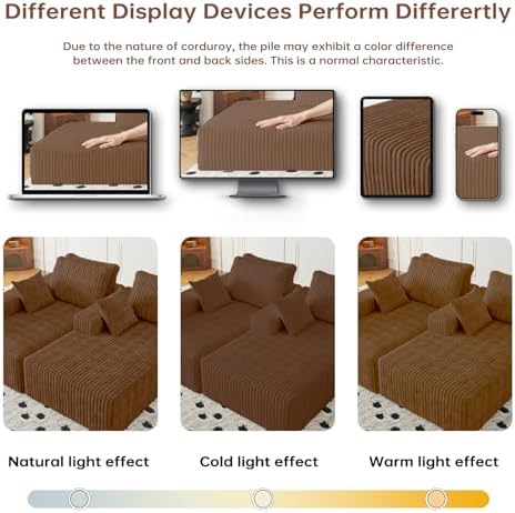 108" Brown Modular Sectional Cloud Couch for Living Room Deep Seat L Shapes Couch with Oversized Chaise Lounge, Comfy Memory Foam Flannel Fabric Sofa for Bedroom Apartment