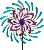 Regal Art & Gift Wave Wind Spinner – Metal Yard Decorations Outdoor | Kinetic Garden Spinner for Lawn, Pathway, or Flower Bed | Weather-Resistant Outdoor Sculpture - 32 Inch