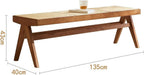 Entryway Stool Rattan Wooden Shoe Bench Bedroom Bedside Bench Wabi-sabi Style Retro Long Bench Shoe Changing Stool