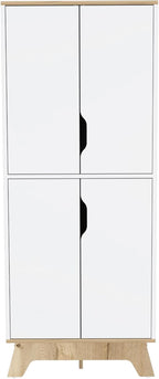 Brinnon Rectangle Kitchen Pantry Light Oak and White