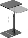 HzTinT Side Table Sofa Tray for Couch Heavy Metal Base Swivel/Adjustable Height, Sofa Bed Bathroom Study TV Tray C Shaped End Table Food Snack Trays for Eating