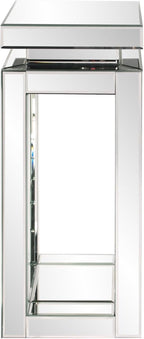 Howard Elliott Collection Small Silver Mirrored Pedestal Accent Table for Home Decoration, Mirrored Finish Design End Table for Bedroom, Entryway or for Any Room, 12 x 12 x 28 Inches