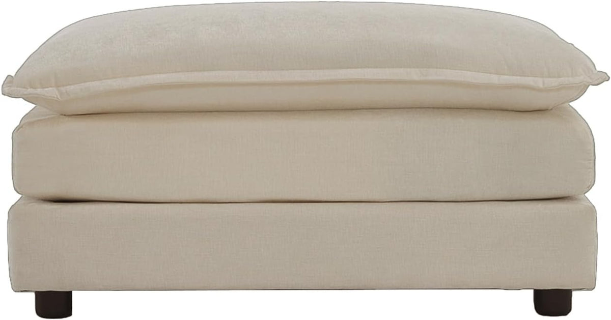 Fabric Ottomans Footrest to Combine with 2 Seater Sofa, 3 Seater Sofa and 4 Seater Sofa, Beige