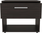 Modern Fluted Nightstand 4 Legs, Farmhouse End Table with Open Space and Drawer Dresser,for Small Spaces