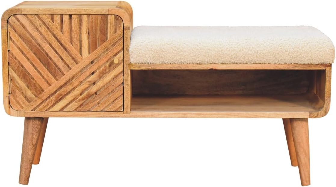 Furniture Solid Wood Boucle Carved Telephone Table