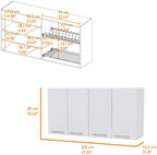 5-Shelf 4-Door Kitchen Set with Island and Wall Cabinet | Includes 5 shelves and 4 doors for expanded storage capacity