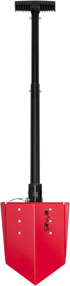 DMOS Delta Shovel - Collapsible Heavy-Duty Steel Folding Shovel for Camping, Overlanding, Survival, Military, Hunting, & Off-Road Use - Racing Red - Compact