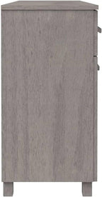 Light Grey Solid Pine Wood Sideboard with Shelves and Drawers, Traditional Style Storage Cabinet for Living Room Bedroom Dining Area, Durable Furniture