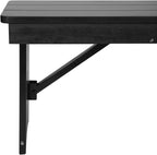Flash Furniture Hercules Commercial Farmhouse Folding Bench, Antique Solid Pine Entryway Bench, Foldable Locking Legs, 40" x 12", Black Wash