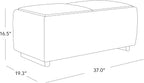 CHITA Storage Ottoman with Tray Lids, FSC Certified Small Rectangular Bench for Living Room, Bedroom, Fabric in Linen