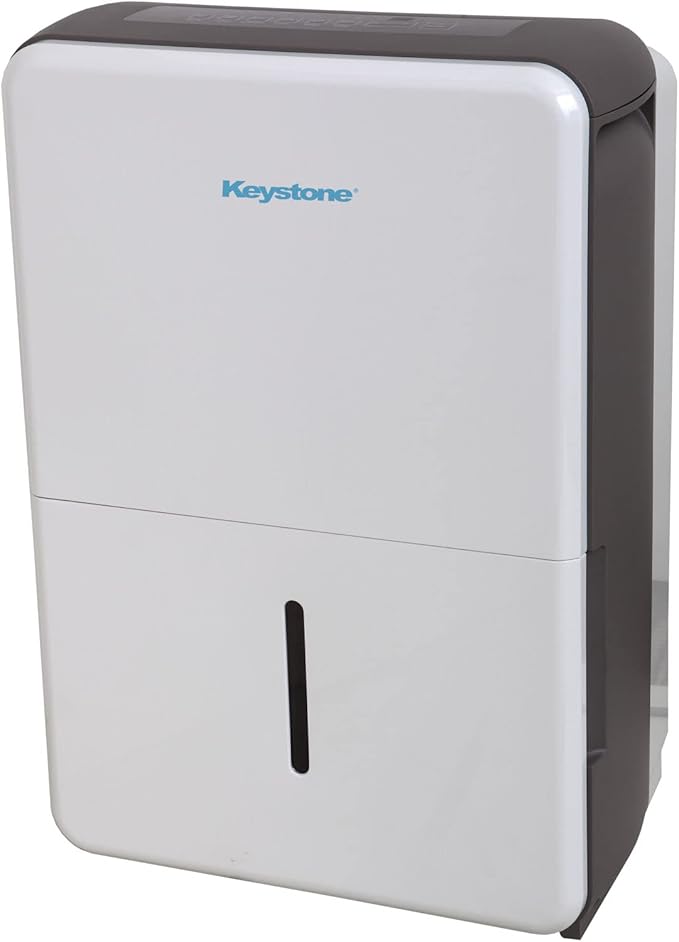 Keystone Energy Star 50-Pint Portable Dehumidifier for Basement, Garage, Living Room, and Extra Large Rooms up to 4,500 Sq.Ft., Quiet Dehumidifier for Home with Auto-Shutoff, Timer, and LED Display