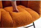 Rocking Chair, Upholstered Teddy Fabric Glider Chair, Lounge Accent Armchair with High Backrest and Thick Cushion, Accent Rocking Chairs for Living Room, Bedroom, Orange