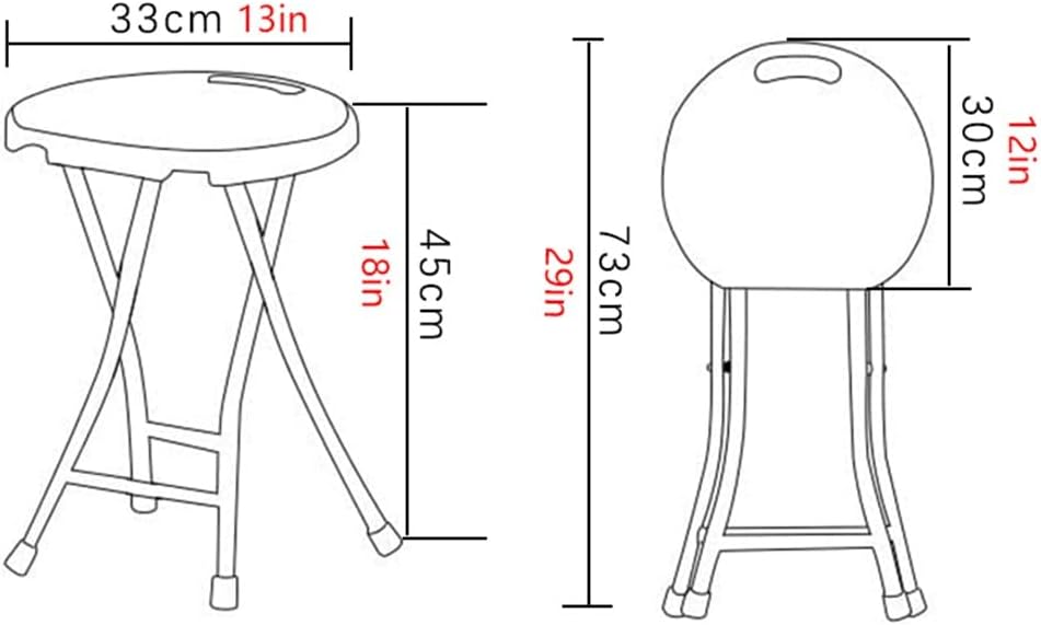 18 Inch Portable Folding Stool with Handle，Round Plastic Fold Stool Chair with 500lbs Capacity for Indoor Outdoor, Dorm, Kitchen(Green)