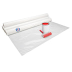 Plastic Sheeting 4 mil, 6' x 50' (300 sq.ft.), Pack of 4 - Thick Semi-Clear Plastic Sheeting for Construction, Painting, Drop Cloth, Slide&Slip - Heavy Duty LDPE Film Roll by IDL Packaging