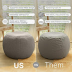 Jaxx Ellis Ottoman Shearling Faux-Lamb Plush Pouf for Modern Interior Design, Oval, Indigo
