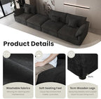 Cloud Couch for LivingRoom,190" U Shaped Modular Sectional Couch with Storage Ottoman,Down Filled 9 Seater Convertible Sleeper Sofa Bed Oversized Furniture,Black