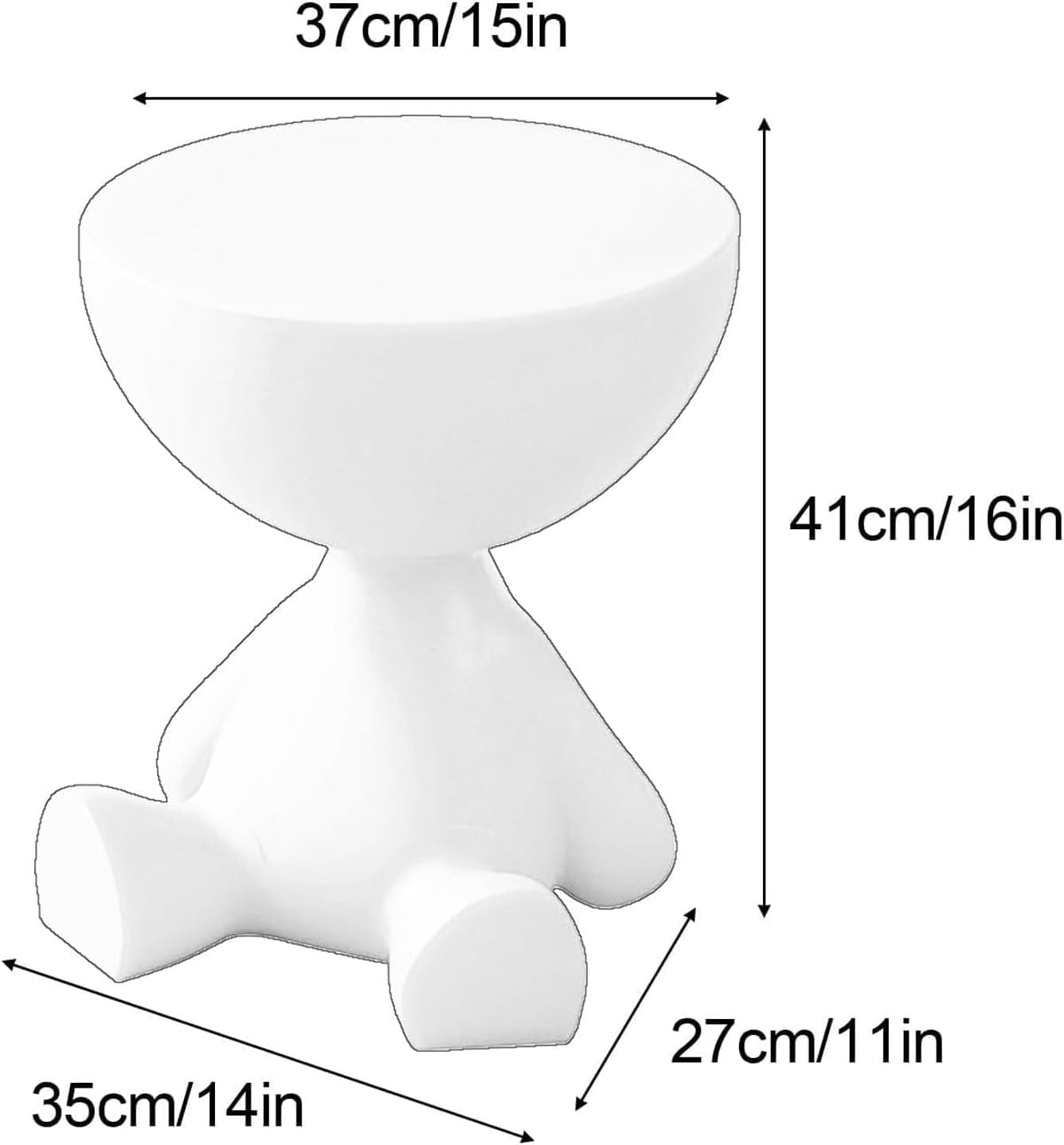 Circle Side Table, Round Modern End Table, Waterproof & Durable, Small Coffee Table for Living Room, Bedroom, Bedside, Versatile Accent Table - Transparent