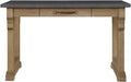 Cashew Finish Kitchen Island with Hickory Veneers and Functional Drawer | Scalloped solid wood top with hickory veneer