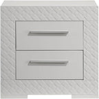 Modern Style 2-Drawer Night Stand Made with in White,for Small Spaces