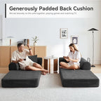 79" Convertible Sofa Bed, Couch for Living Room (Black)