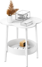 Cloud Coffee Table,Household Small Dining Table Round Side Table 2-Tier Small Tea Table Modern Style End Table Living Room Center Minimalist Display Coffee Table for Living Room Small Space White