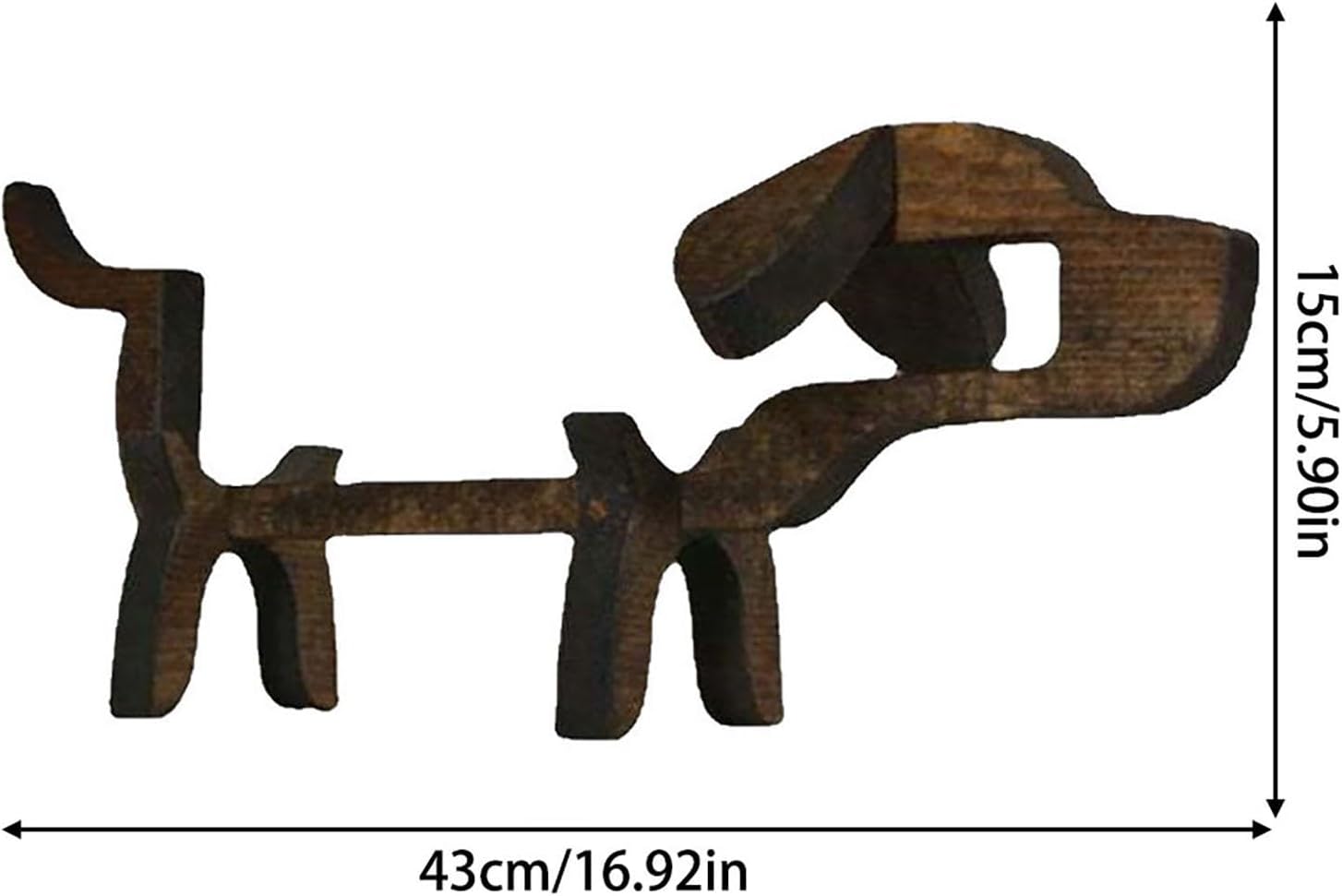 Wooden Dog-Shaped Wine Bottle Holder, Freestanding Tabletop Rack, Natural Wood, Beech Wood, Novelty Animal Style
