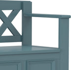 SIMPLIHOME Amherst Entryway Storage Bench - 48 inch Wide Solid Wood Hallway Seat in French Blue, Transitional Bench for Entryway or Living Room with Lift-Up Lid and Spacious Storage