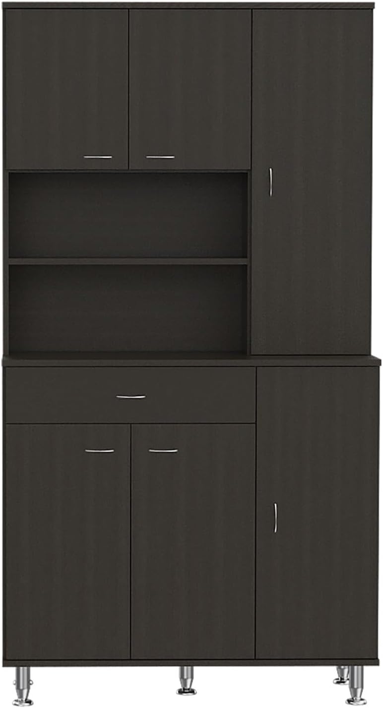90 Kitchen Pantry, One Drawer, Multiple Cabinets, Two Open Shelves,for use in Restaurants